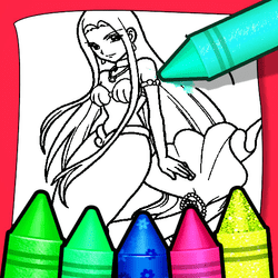 Anime Blue Mermaid Coloring  gameplay preview